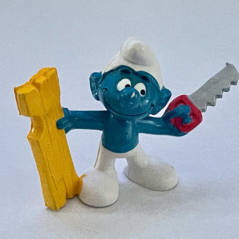 Smurf Figure carpenter Smurf Vintage
